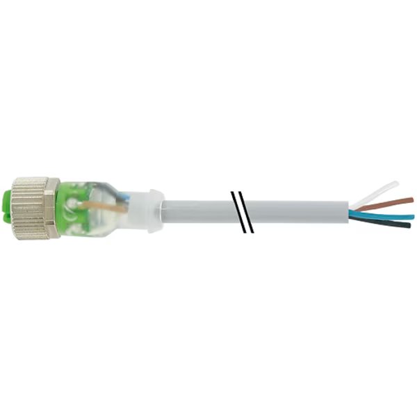 M12 FEMALE 0° LED, PVC 4X0.34 GRAY, UL/CSA 5m, Murr Elektronik, Mfr#: 7000-12291-2140500
